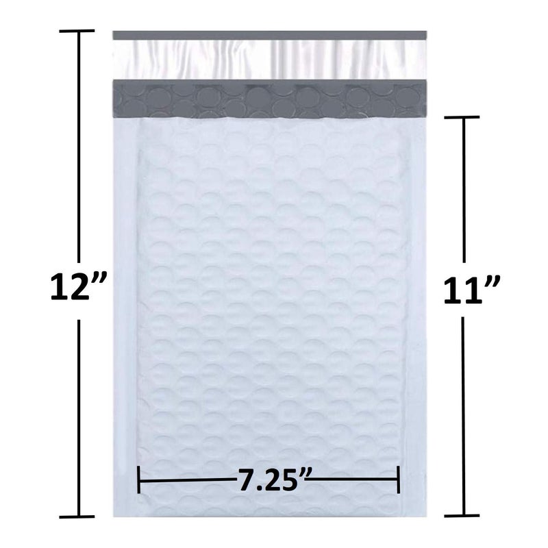 SALES4LESS - Poly Bubble Mailers, Waterproof & Cushioned Padded Envelopes for Shipping, 7.5 x 12 in (50 Pack, White) - Image 2